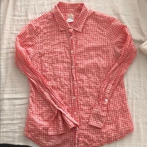 JCREW Crinkle Gingham Perfect Shirt